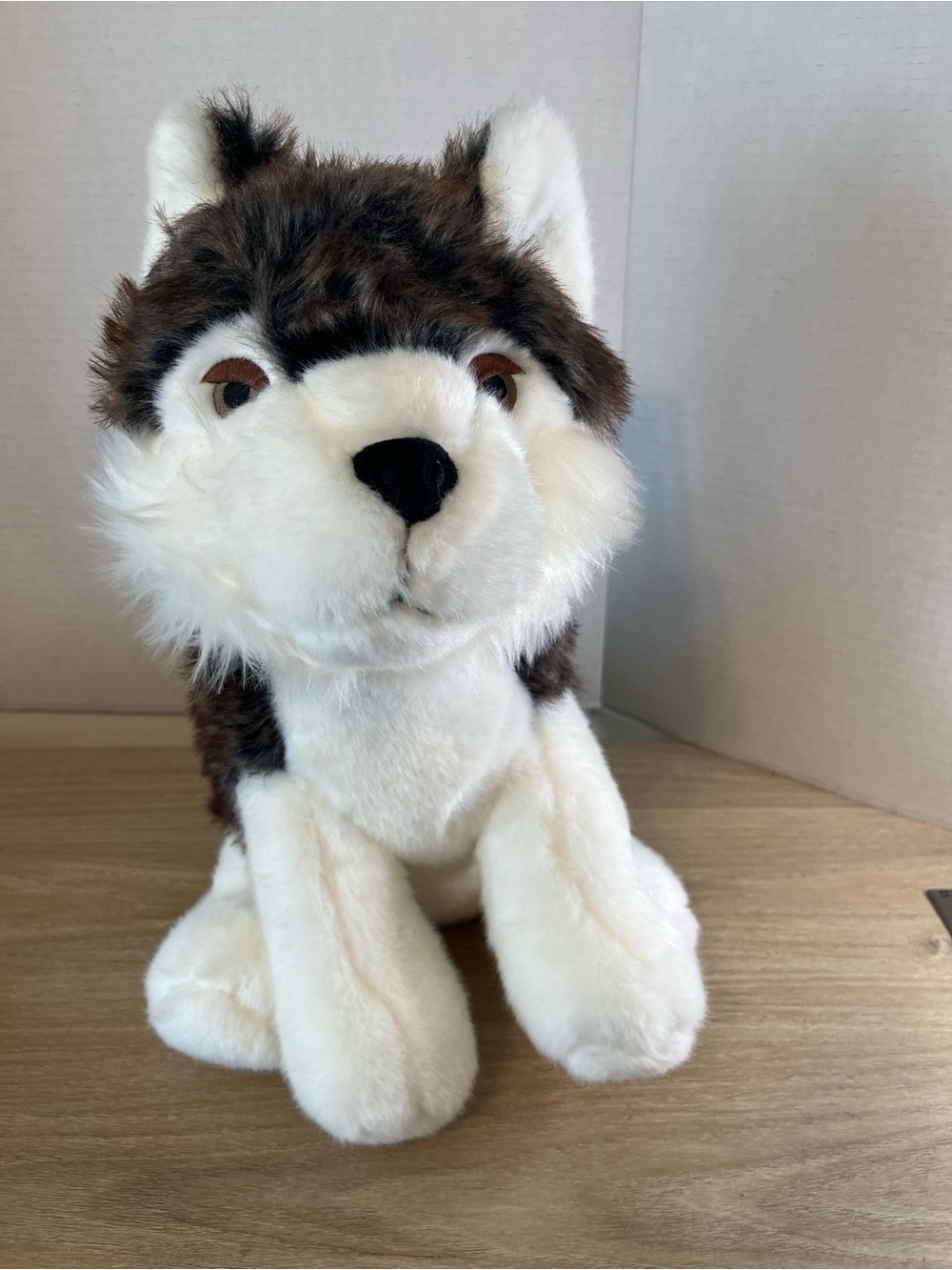 Plush Husky Puppy Stuffed Animal - White and Brown
